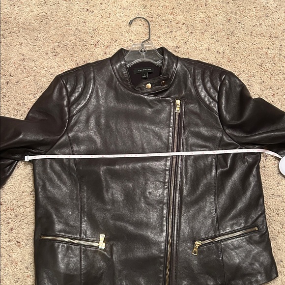 Women’s Black Leather Jacket with Gold Zippers - Picture 11 of 11